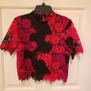 Express Floral Crochet Top Size XS